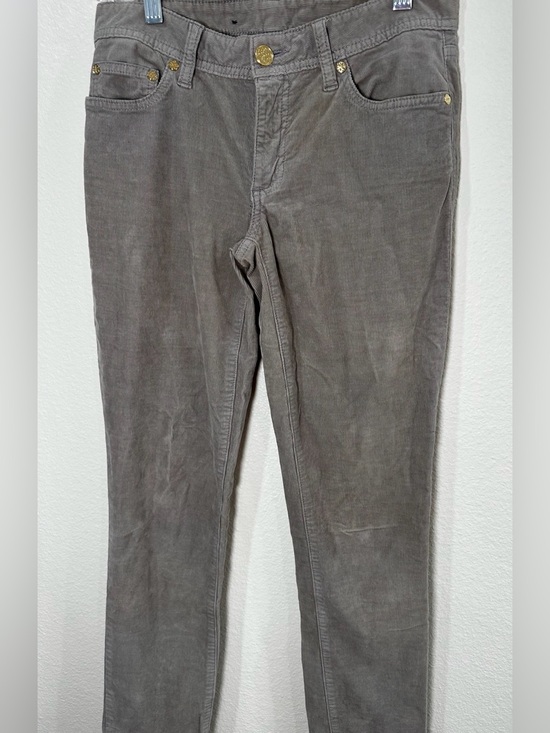 Tory Burch Pants - Tory Burch women’s taupe Corduroy Pants with Gold‎ Accents size 25